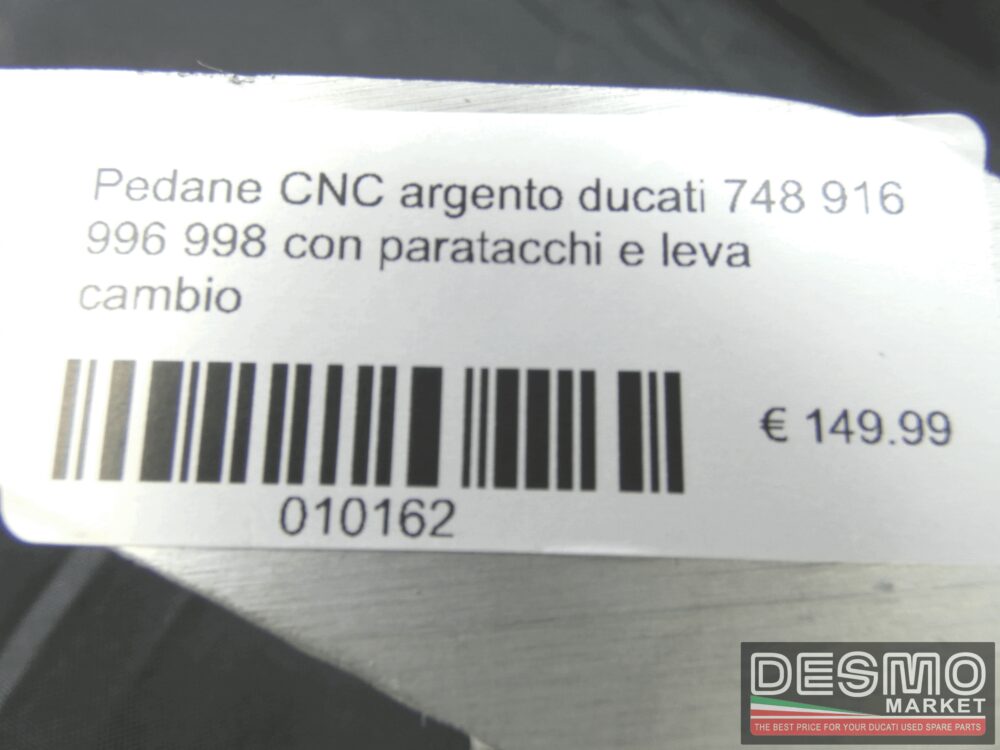 Pedane CNC argento ducati 748 916 996 998 con paratacchi e leva cambio