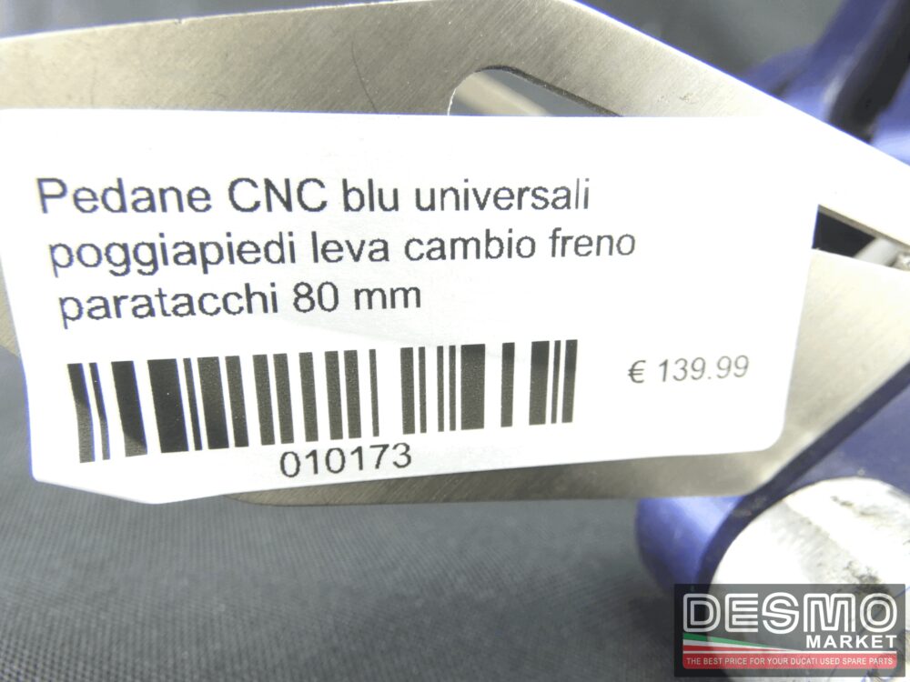 Pedane CNC blu universali poggiapiedi leva cambio freno paratacchi 80 mm