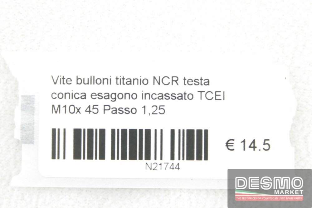 Vite bulloni titanio NCR TCEI  M10x 45 Passo 1,25