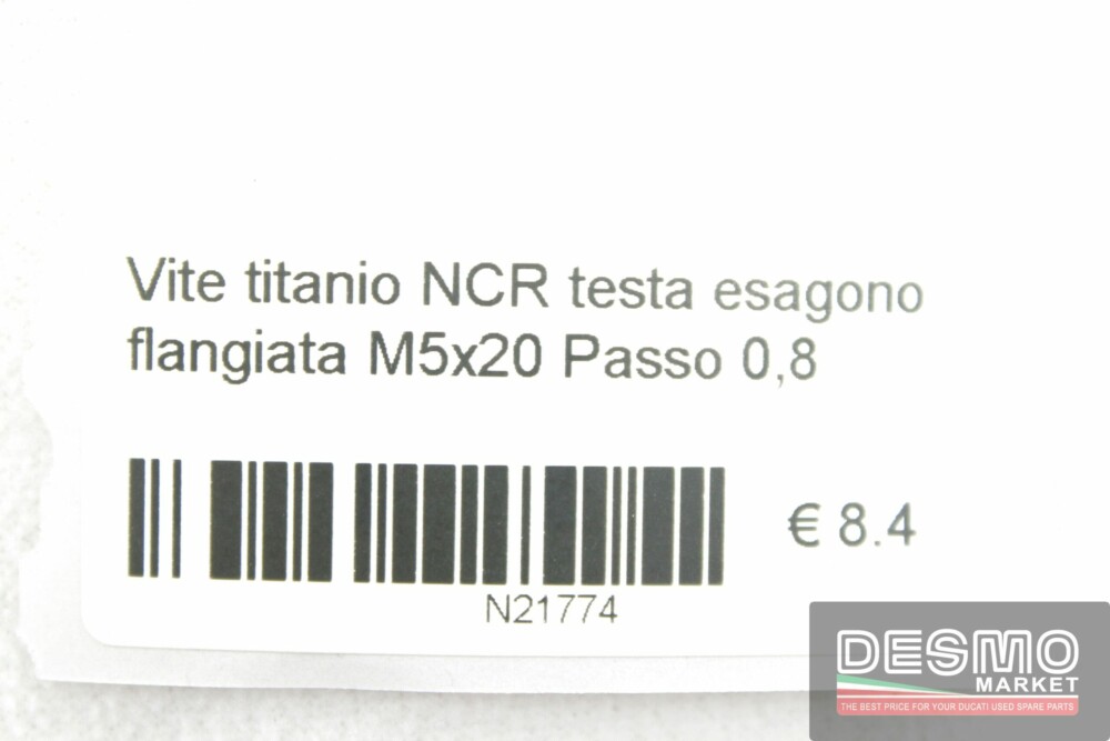 Vite titanio NCR testa esagono flangiata M5x20 Passo 0,8