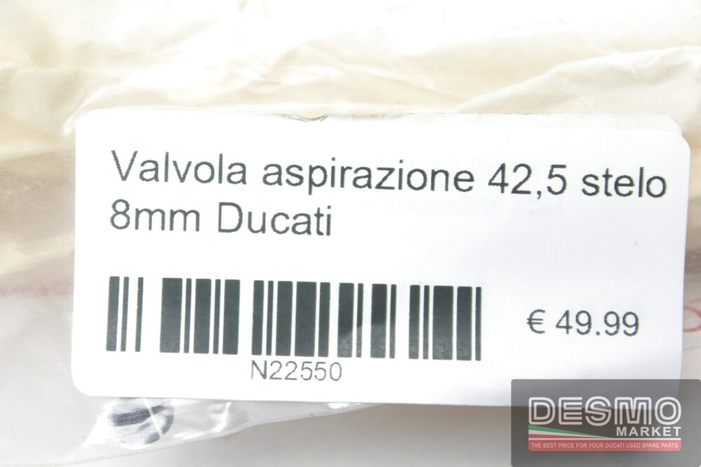 Valvola aspirazione 42,5 stelo 8mm Ducati