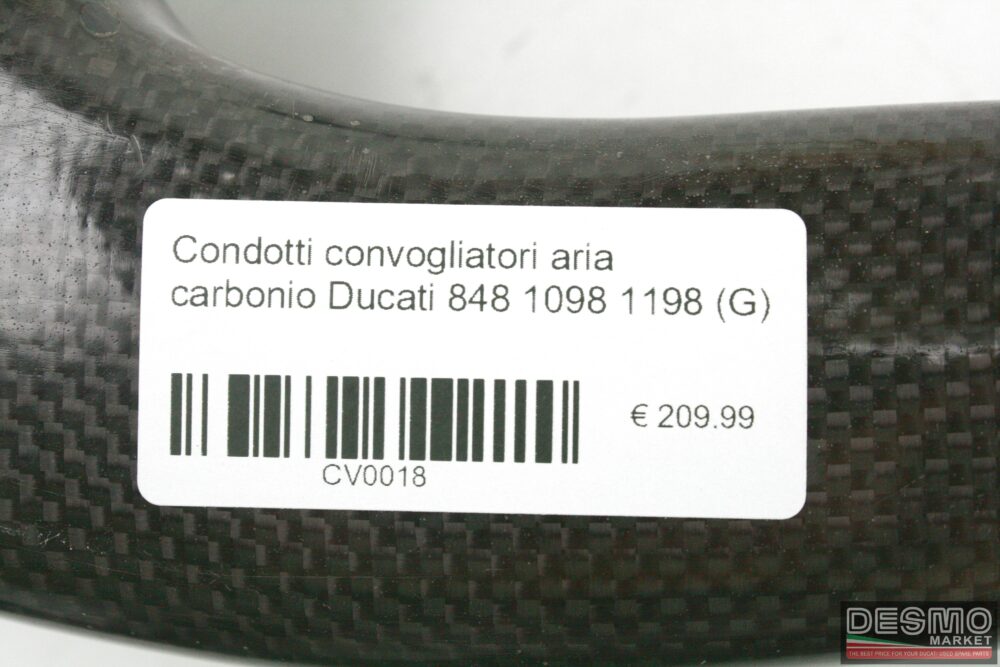 Condotti convogliatori aria carbonio Ducati 848 1098 1198 (G)