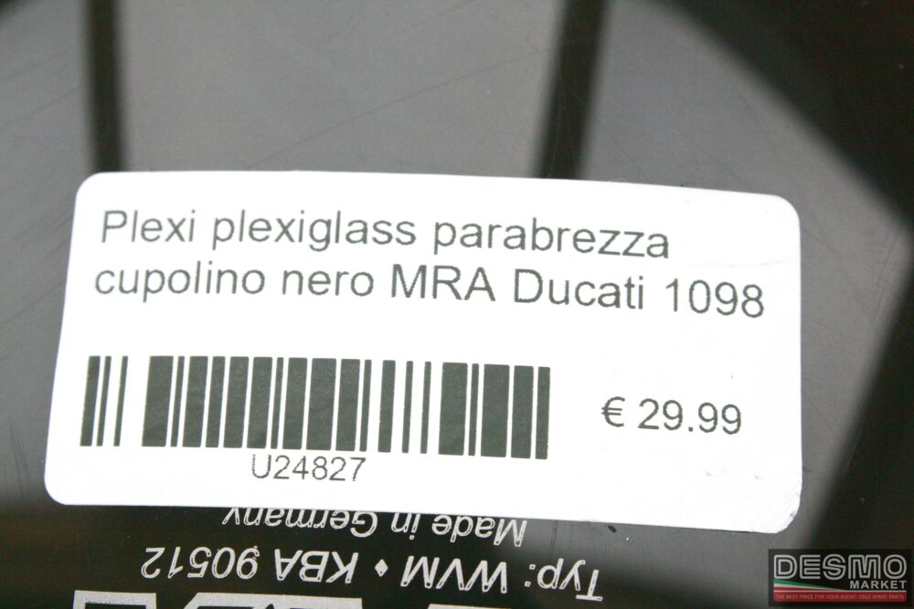 Plexi plexiglass parabrezza cupolino nero MRA Ducati 1098