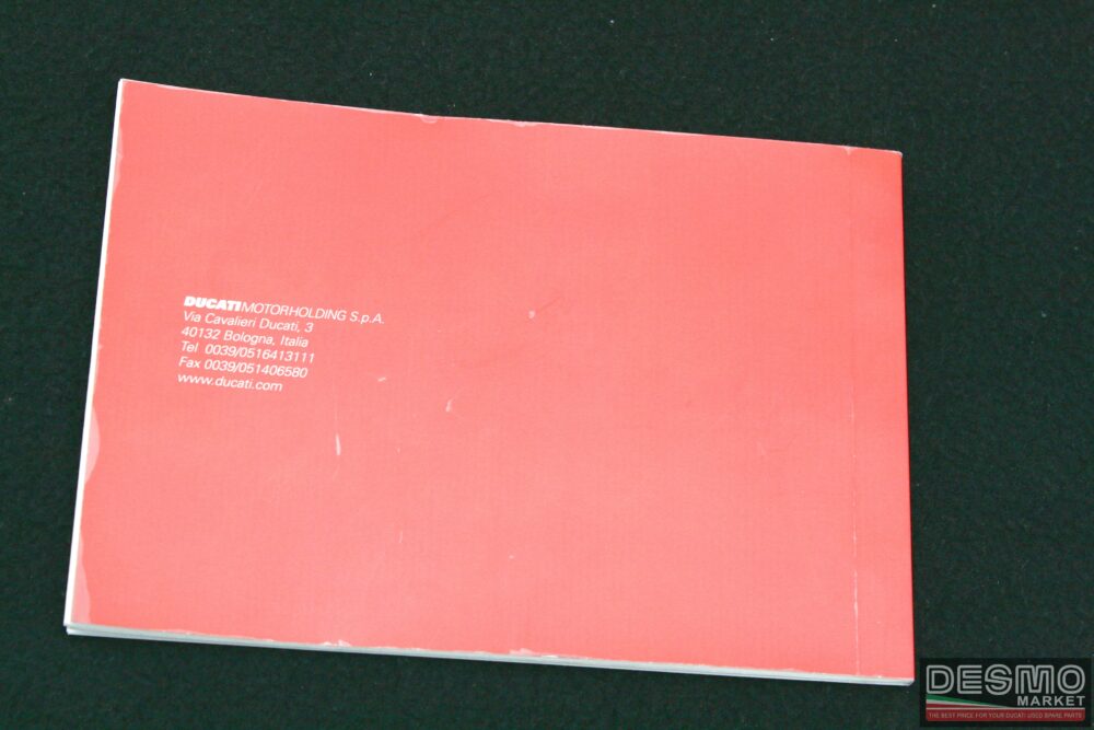 Libretto di garanzia e tagliandi di controllo ufficiale Ducati 2001