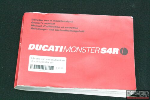 Libretto uso e manutenzione Ducati Monster s4r