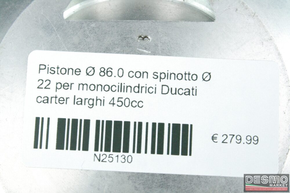 Pistone Ø86.0 spinotto Ø22 monocilindrici Ducati carter larghi 450cc