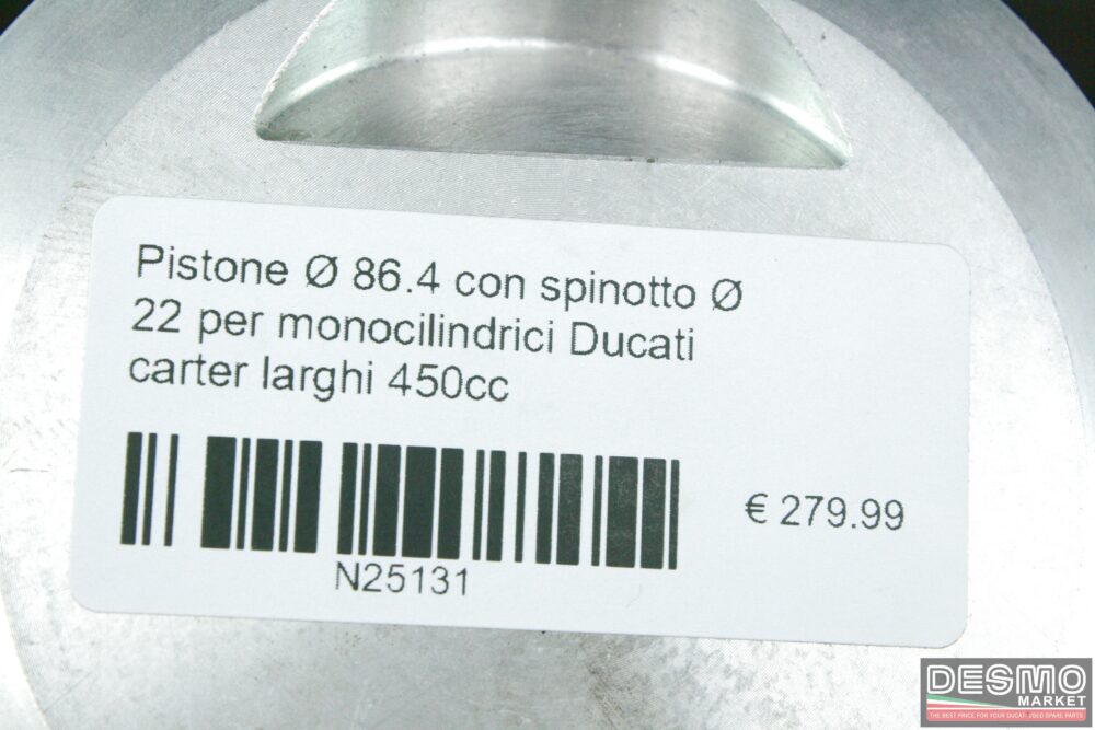 Pistone Ø86.4 spinotto Ø22 monocilindrici Ducati carter larghi 450cc