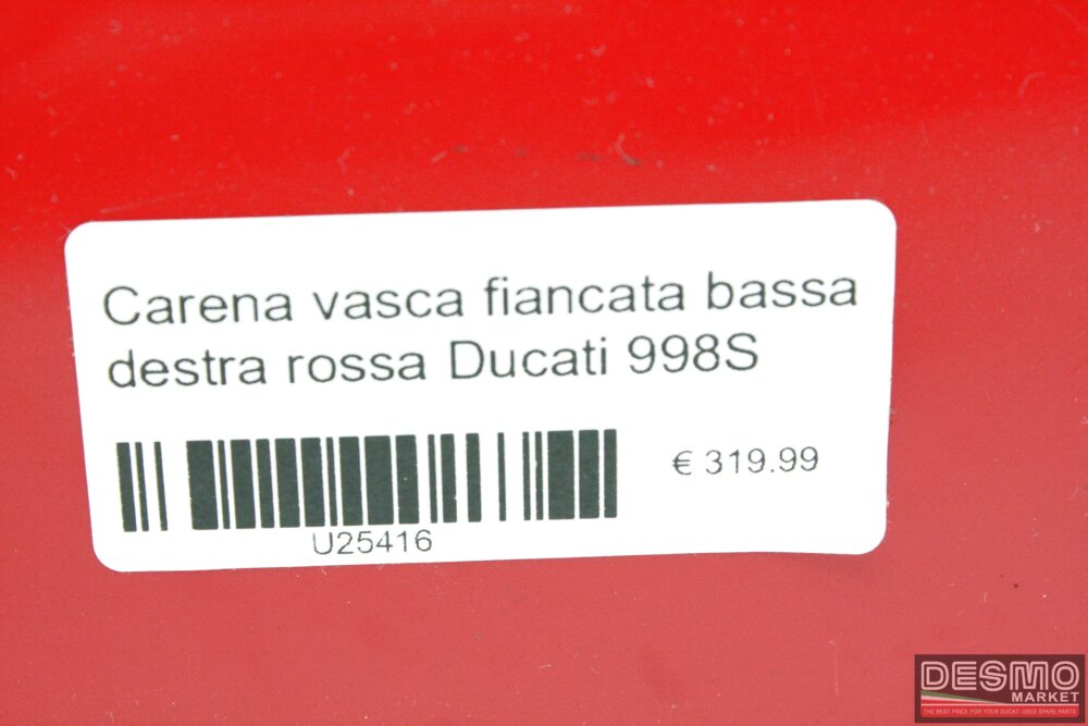 Carena vasca fiancata bassa destra rossa Ducati 998S