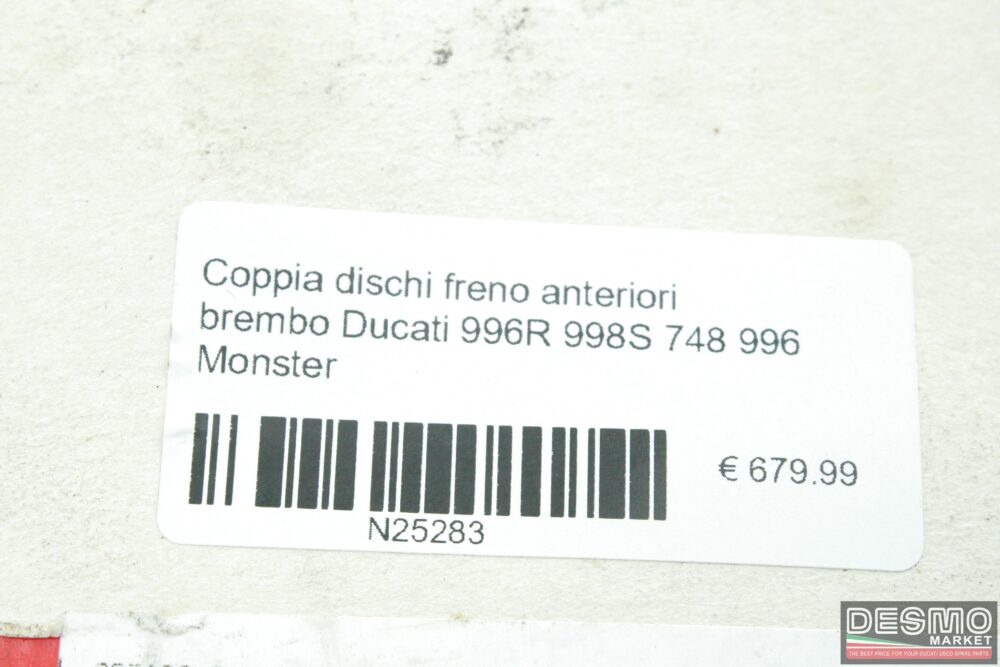 Coppia dischi freno anteriori Brembo Ducati 996R 998S 748 996 Monster