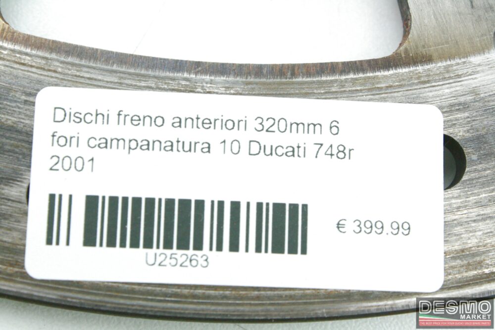 Dischi freno anteriori 320mm 6 fori campanatura 10 Ducati 748r 2001