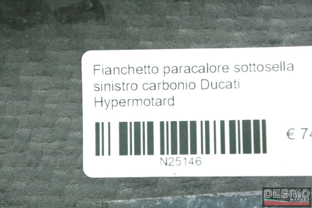 Fianchetto paracalore sottosella sinistro carbonio Ducati Hypermotard