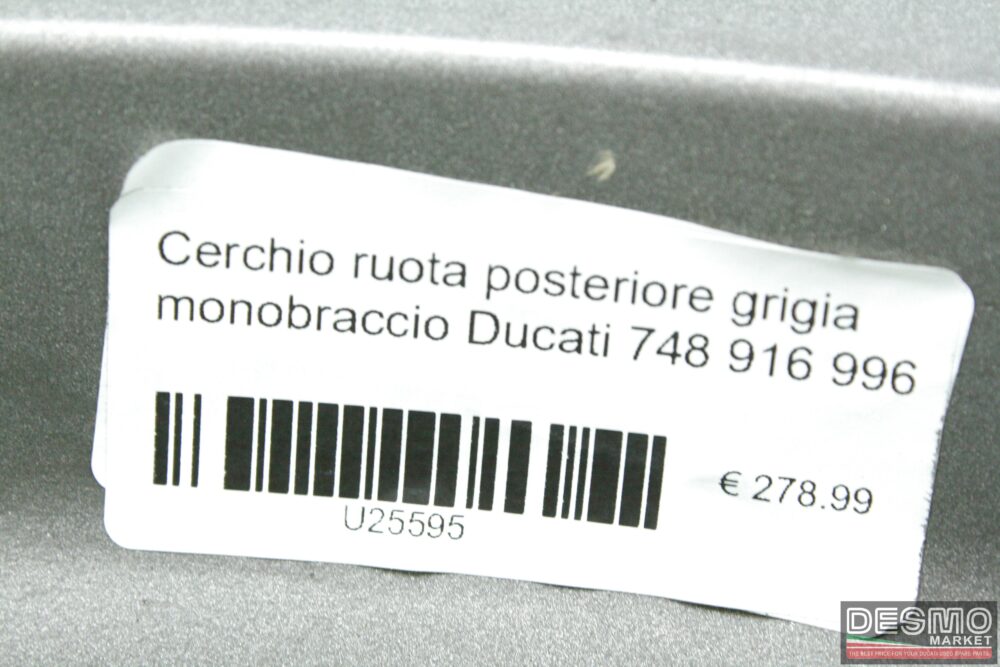 Cerchio ruota posteriore grigia monobraccio Ducati 748 916 996