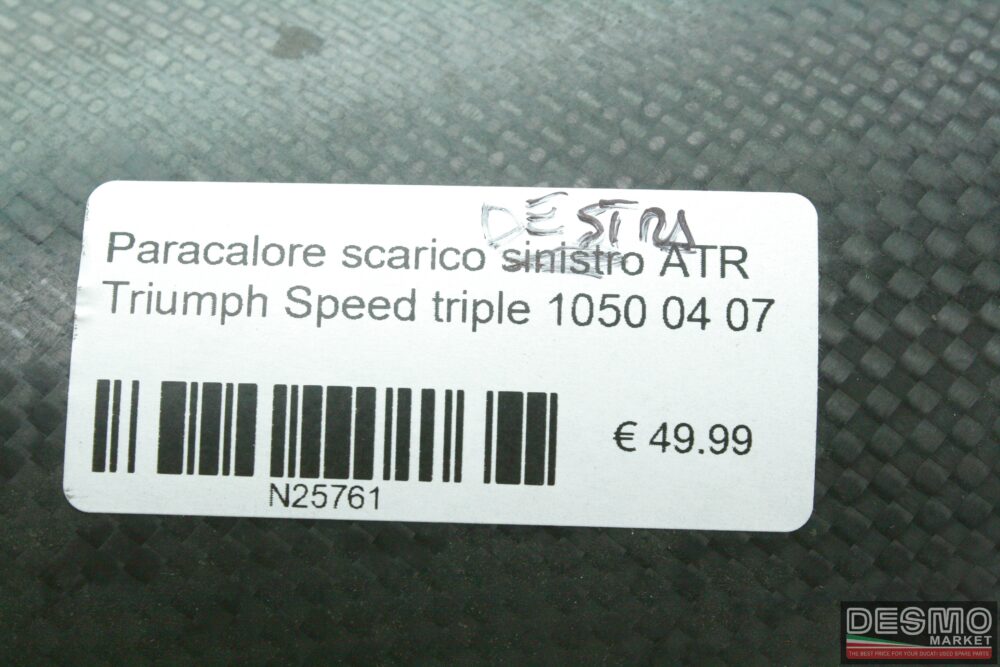 Paracalore scarico destro ATR Triumph Speed triple 1050 04 07