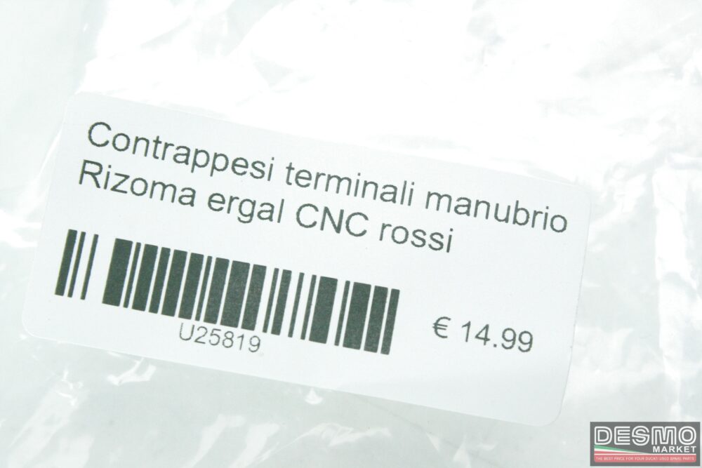 Contrappesi terminali manubrio Rizoma ergal CNC rossi