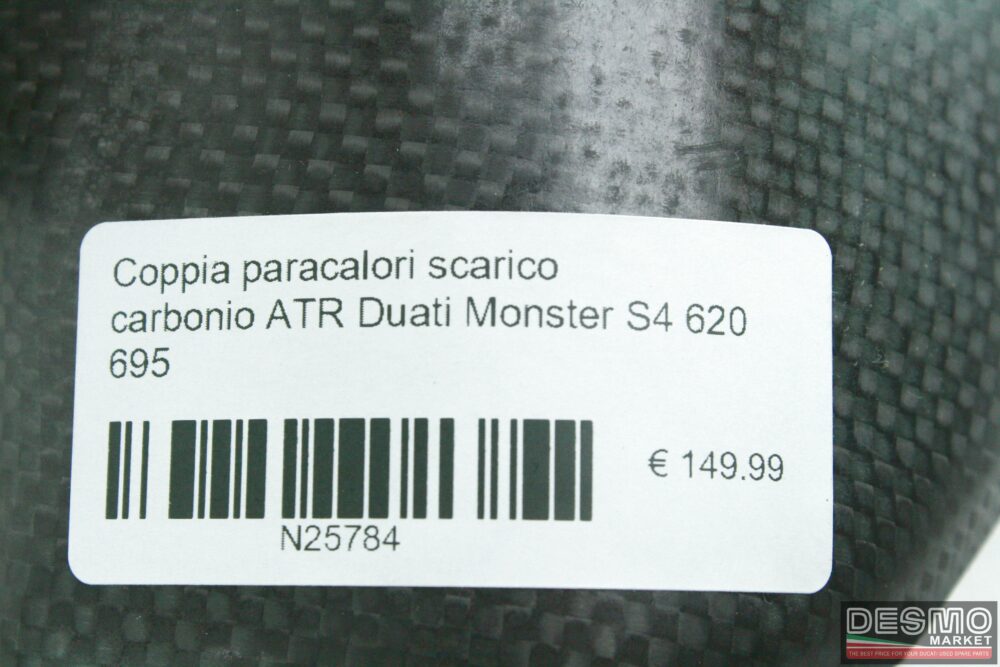 Coppia paracalori scarico carbonio ATR Ducati Monster S4 620 695