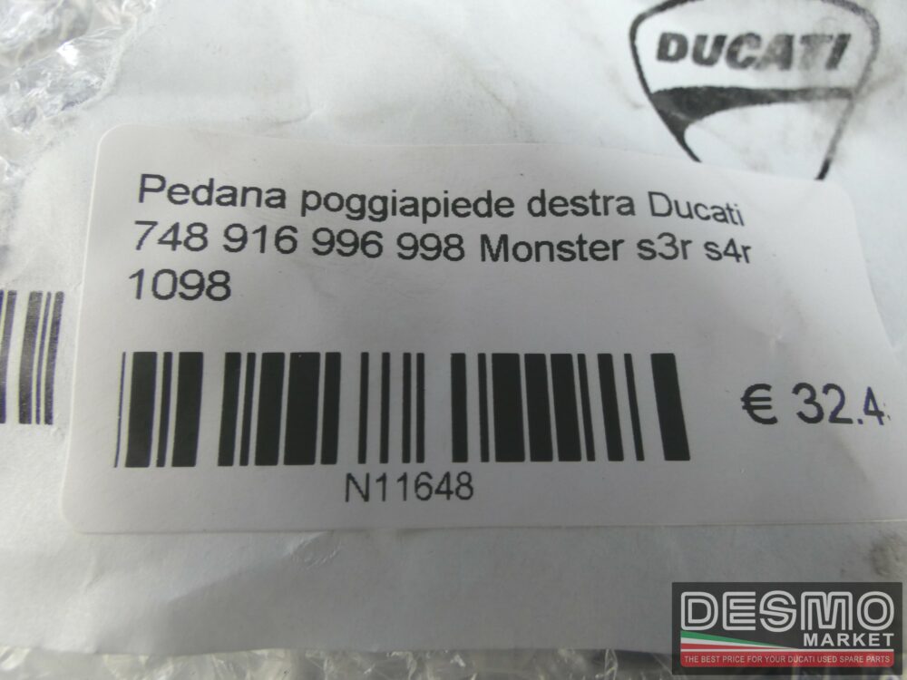 Pedana poggiapiede destra Ducati 748 916 996 998 Monster s2r s4r 1098