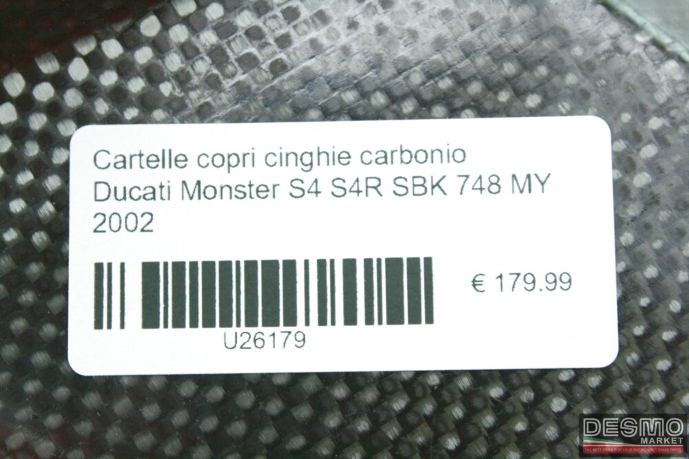 Cartelle copri cinghie carbonio Ducati Monster S4 S4R SBK 748 MY 2002