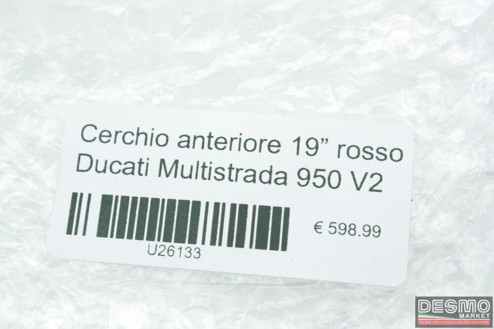 Cerchio anteriore 19” rosso Ducati Multistrada 950 V2