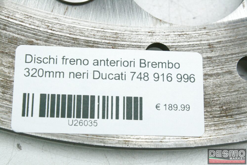 Dischi freno anteriori Brembo 320mm neri Ducati 748 916 996