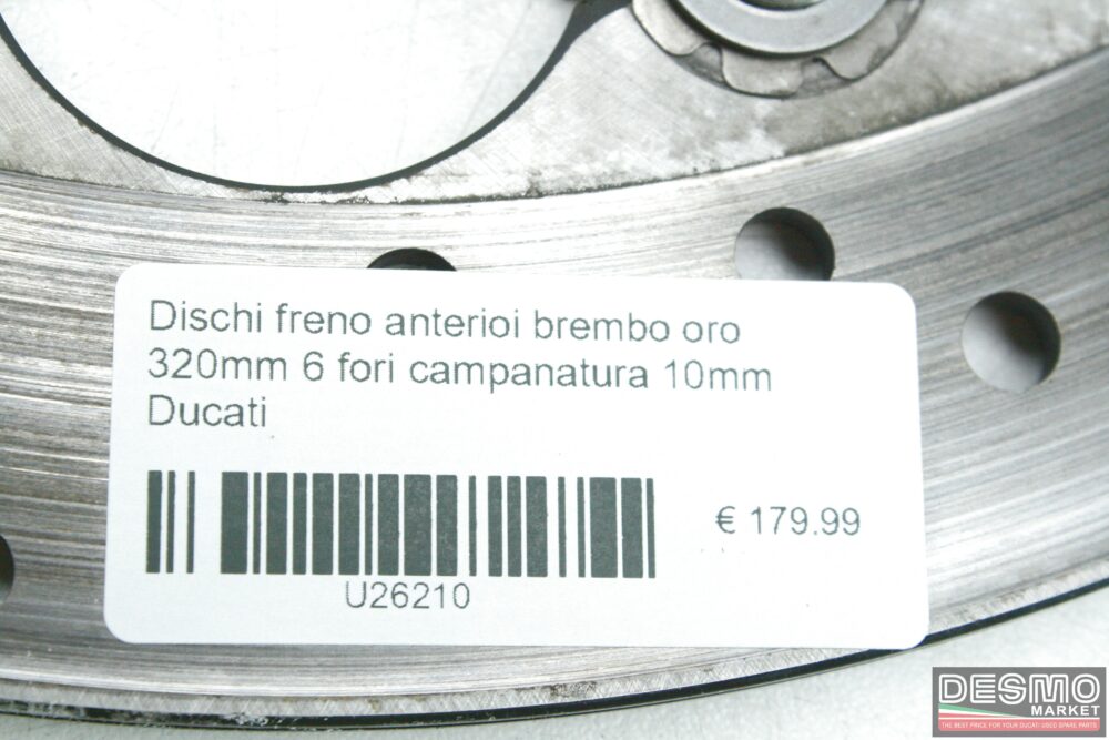 Dischi freno anteriori Brembo oro 320mm 6 fori campanatura 10mm Ducati