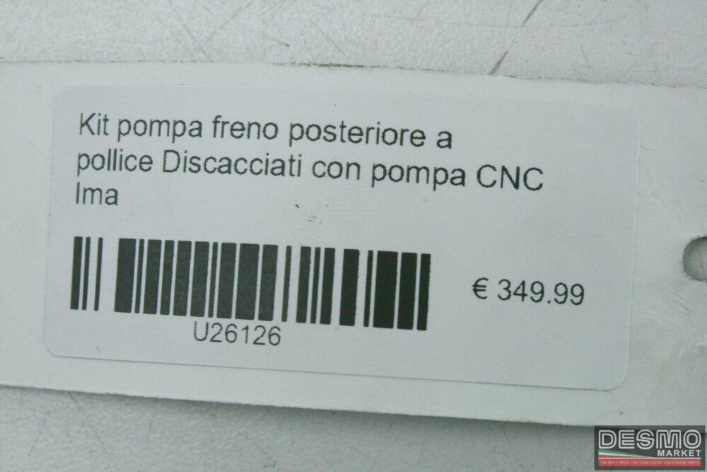 Kit pompa freno posteriore a pollice Discacciati con pompa CNC Ima