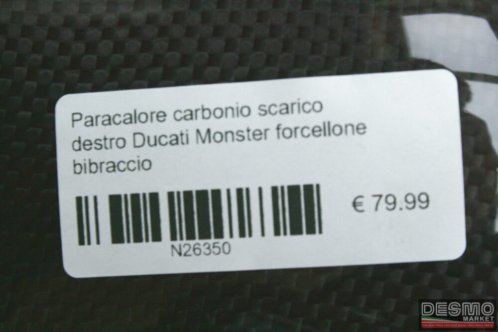 Paracalore carbonio scarico destro Ducati Monster forcellone bibraccio