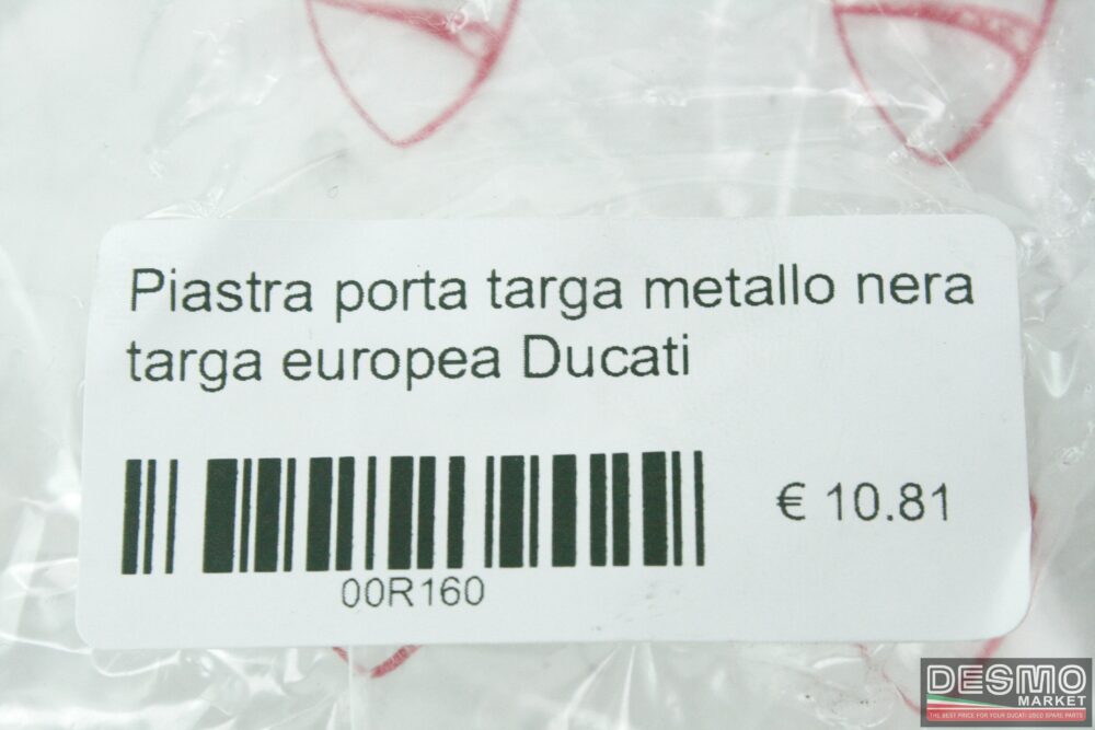 Piastra porta targa metallo nera targa europea Ducati