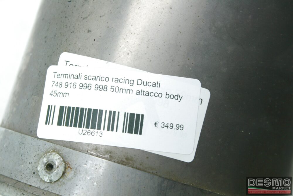 Terminali scarico racing Ducati 748 916 996 998 50mm attacco body 45mm