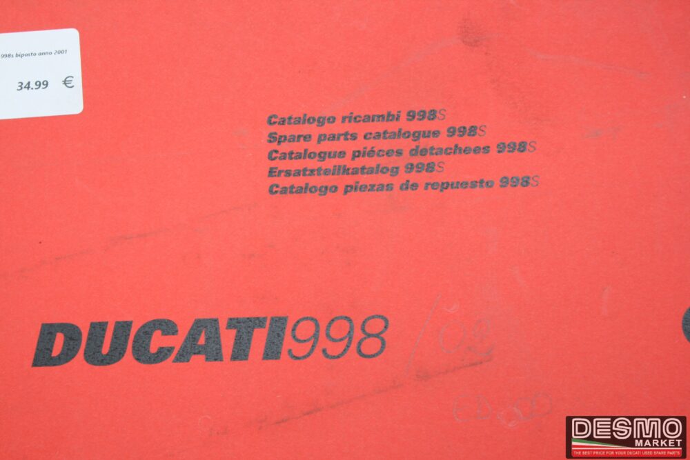 Catalogo ricambi ufficiale Ducati 998s biposto anno 2001