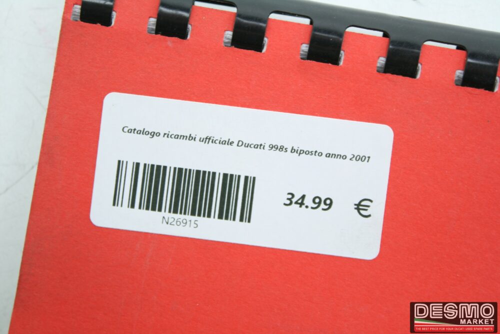 Catalogo ricambi ufficiale Ducati 998s biposto anno 2001