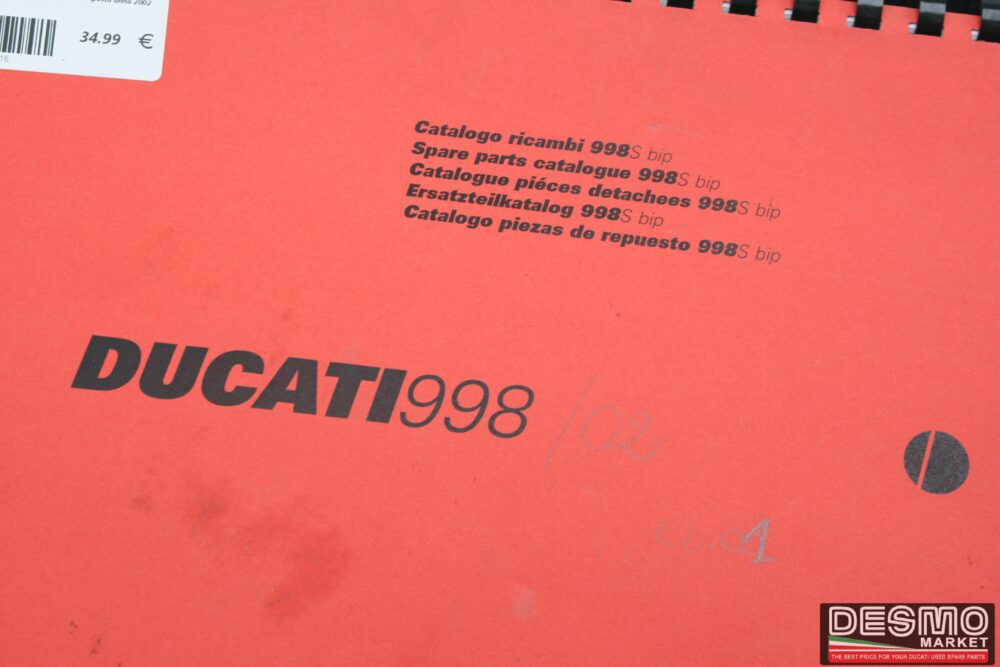 Catalogo ricambi ufficiale Ducati 998s  biposto anno 2002