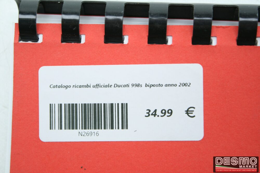 Catalogo ricambi ufficiale Ducati 998s  biposto anno 2002